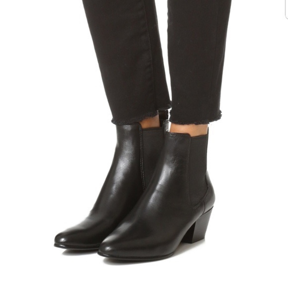 Sam Edelman reesa black leather booties 7.5